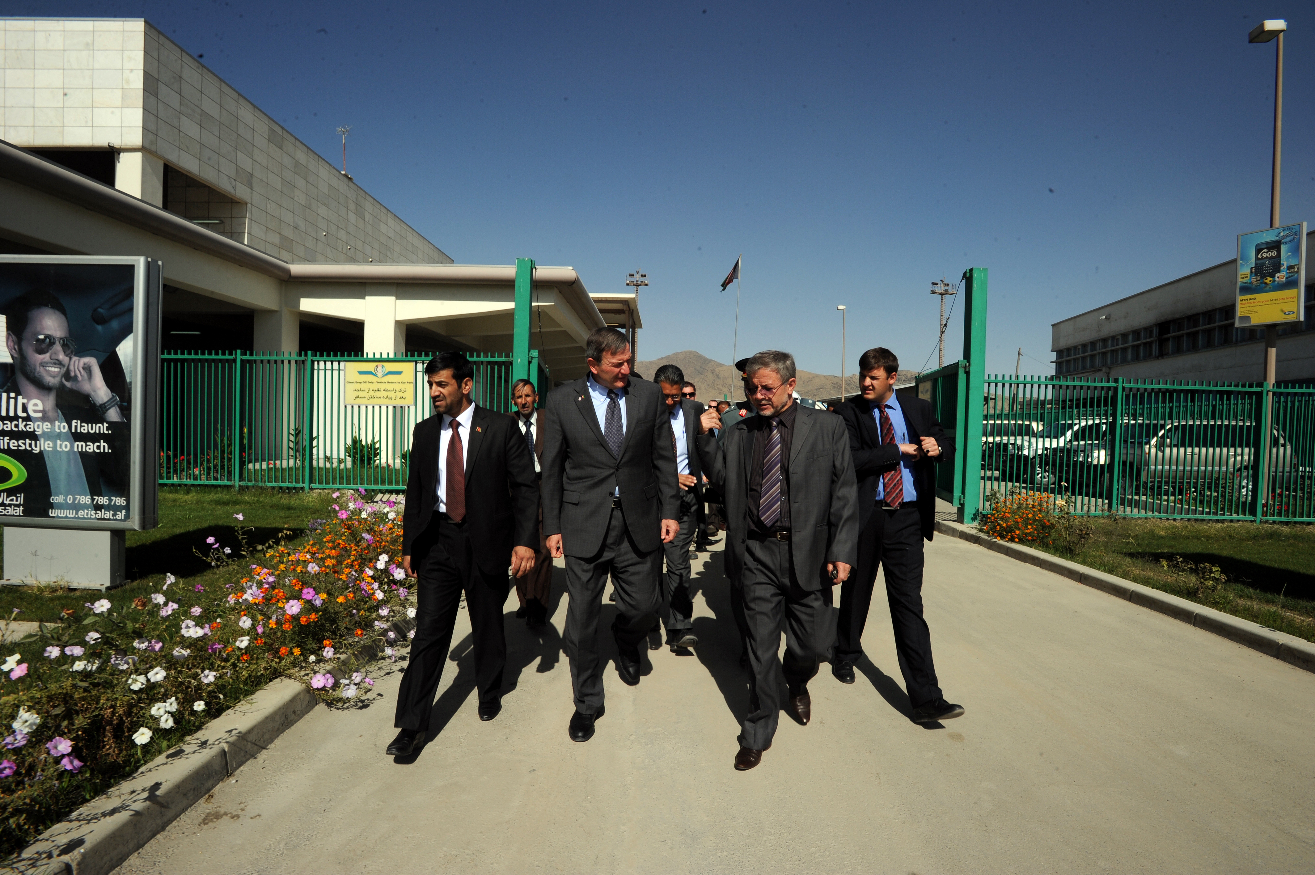 Karl Eikenberry at Kabul International Airport