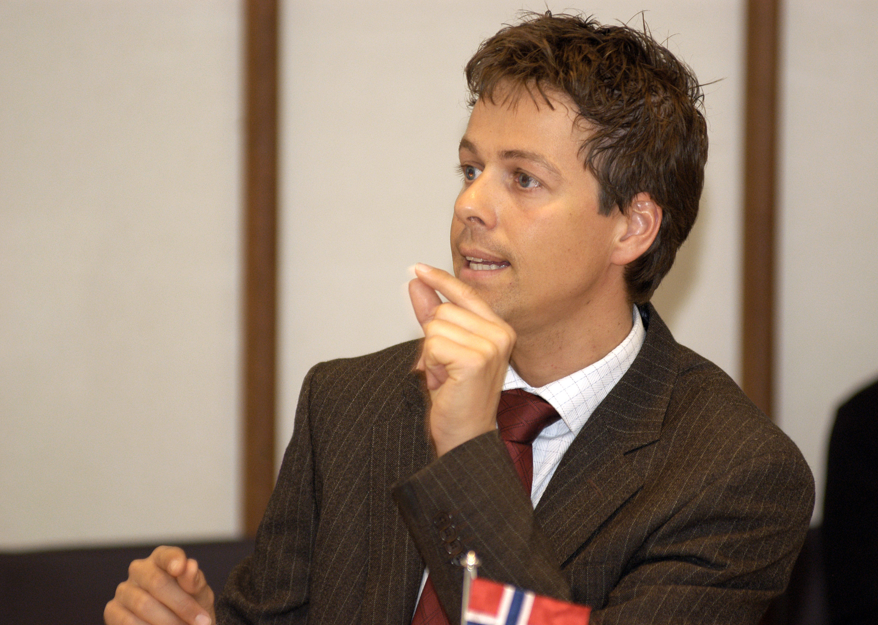 Knut Arild Hareide, Norges miljominister, under miljoministermotet i Kopenhamn 2005-04-07