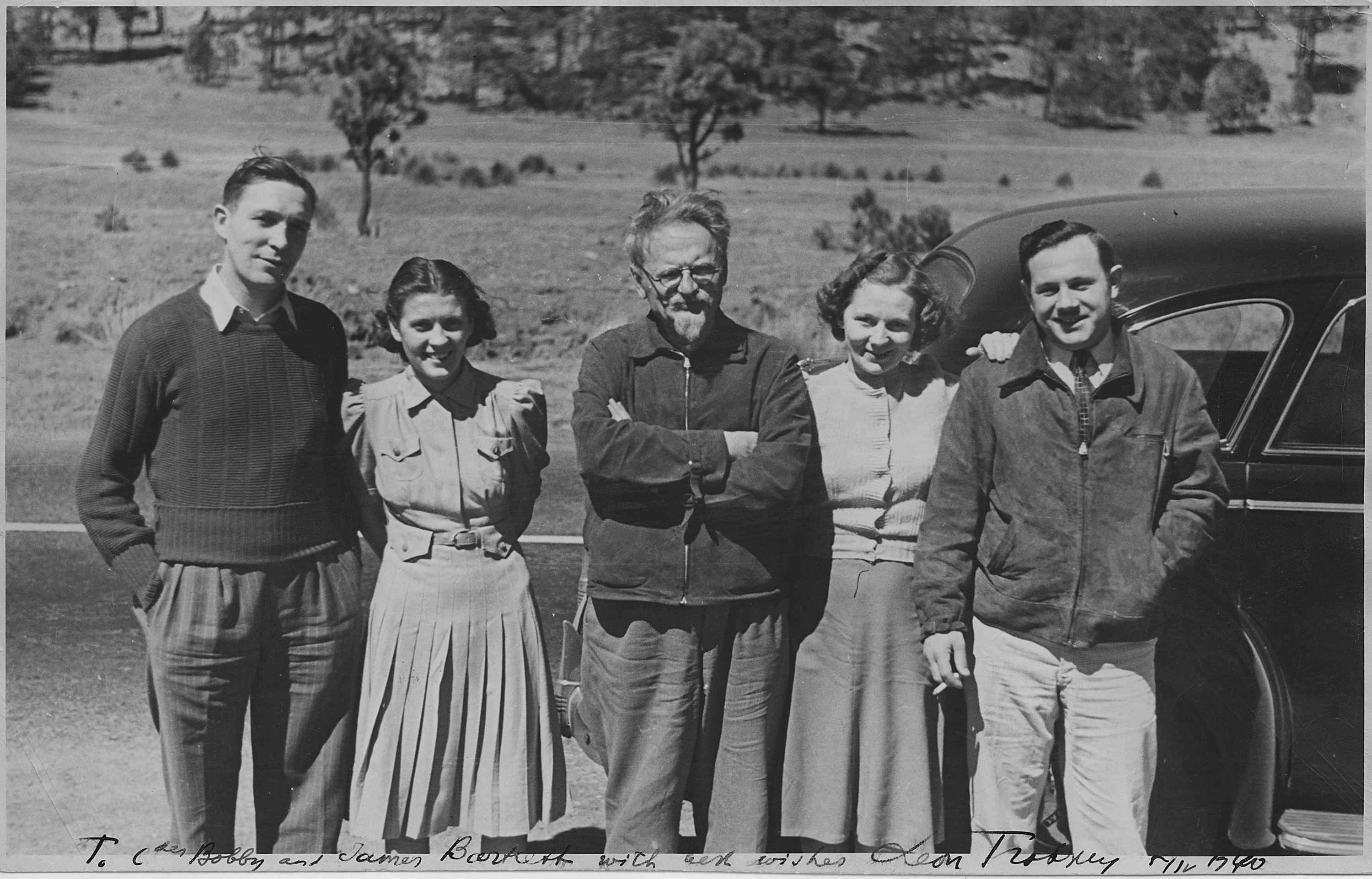 Leon Trotsky and American admirers. Mexico - NARA - 283642