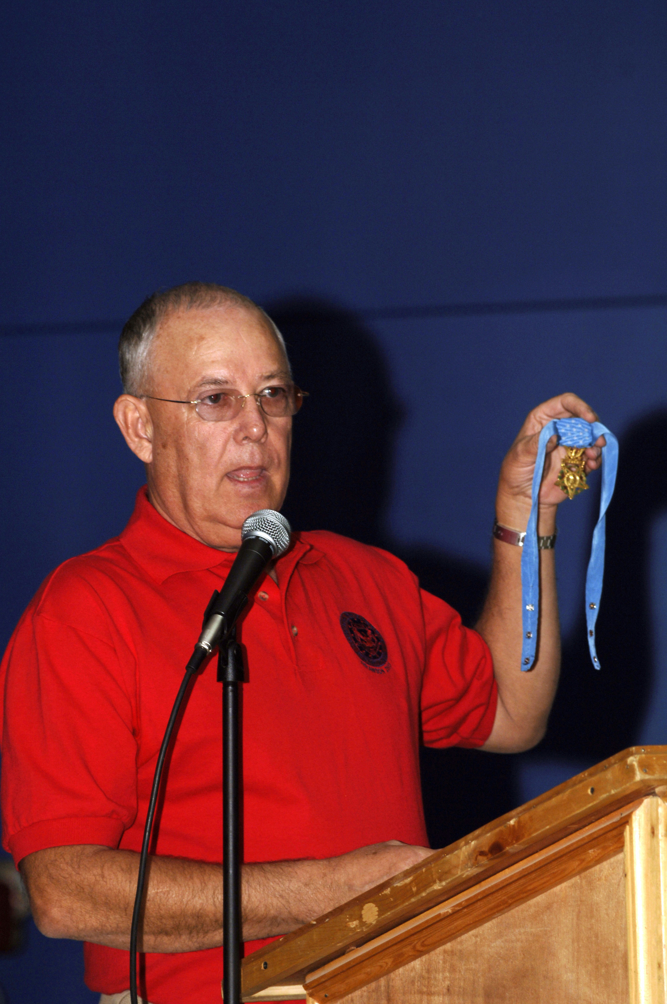 Littrell with medal 2005