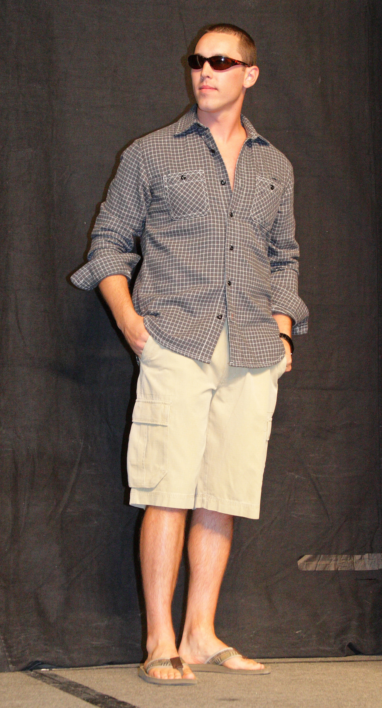 Male model wearing resort wear