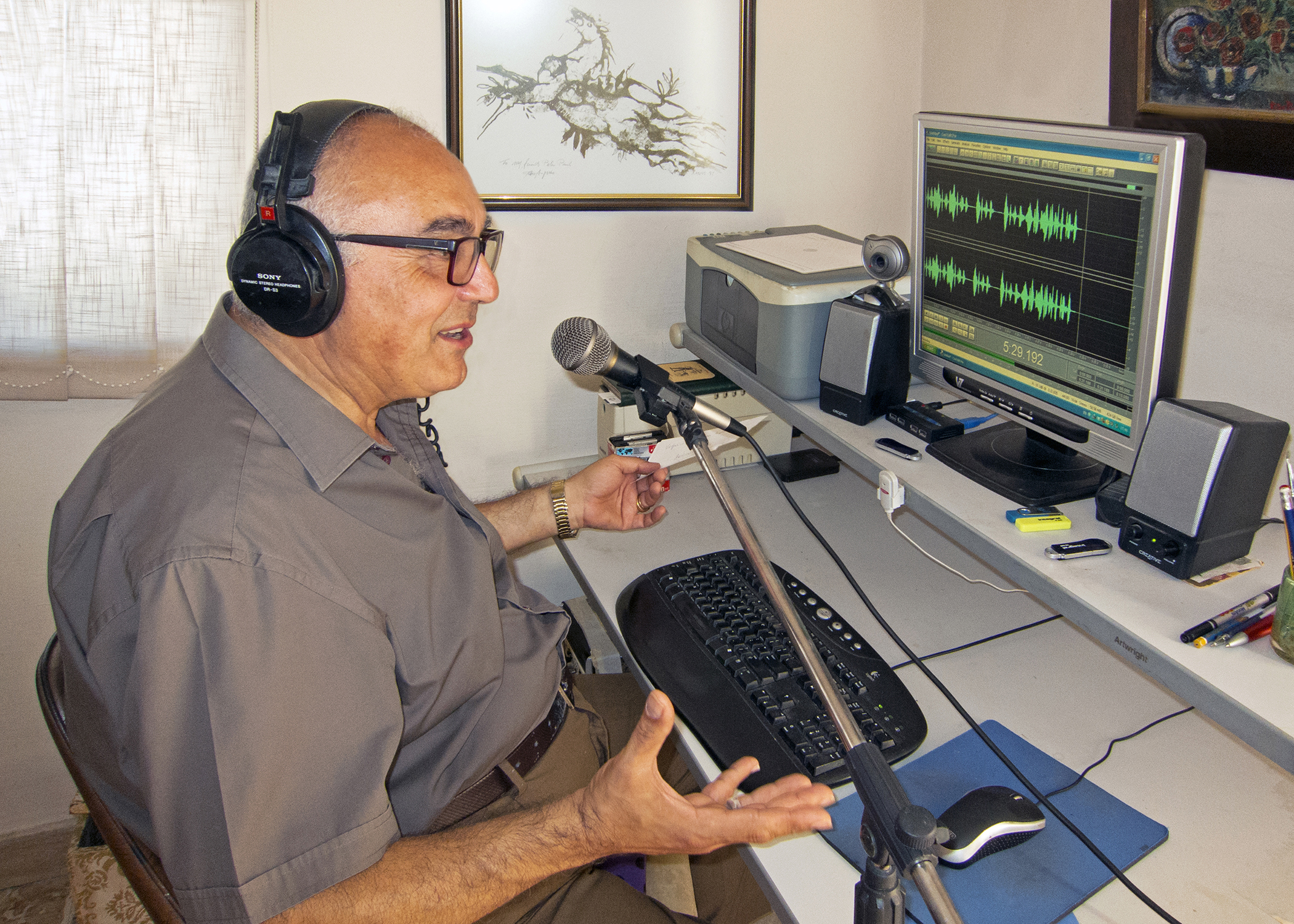 Peter Paul Ciantar during recording for Radio Malta