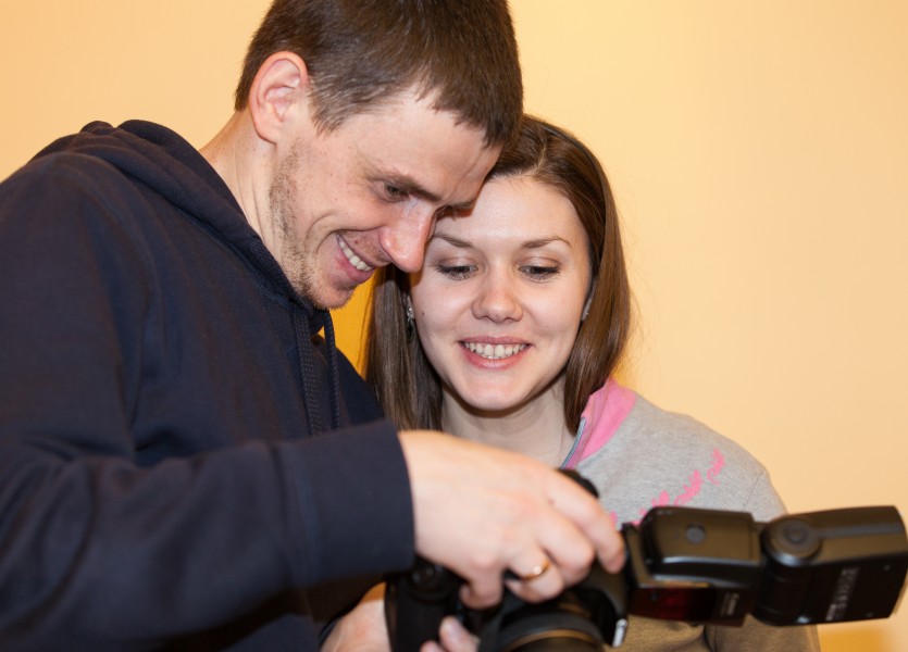 a photographer with his wife photographed in April 2014