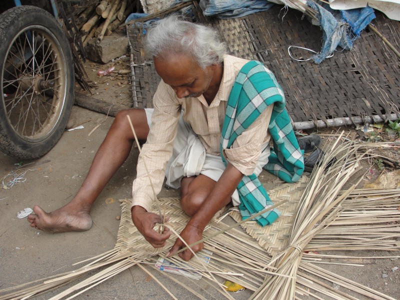 A view of bamboo basket making