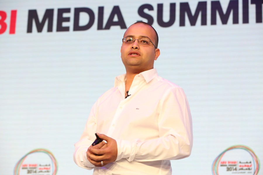 Ahmed Abbas speaking at Abu Dhabi Media Summit 2014