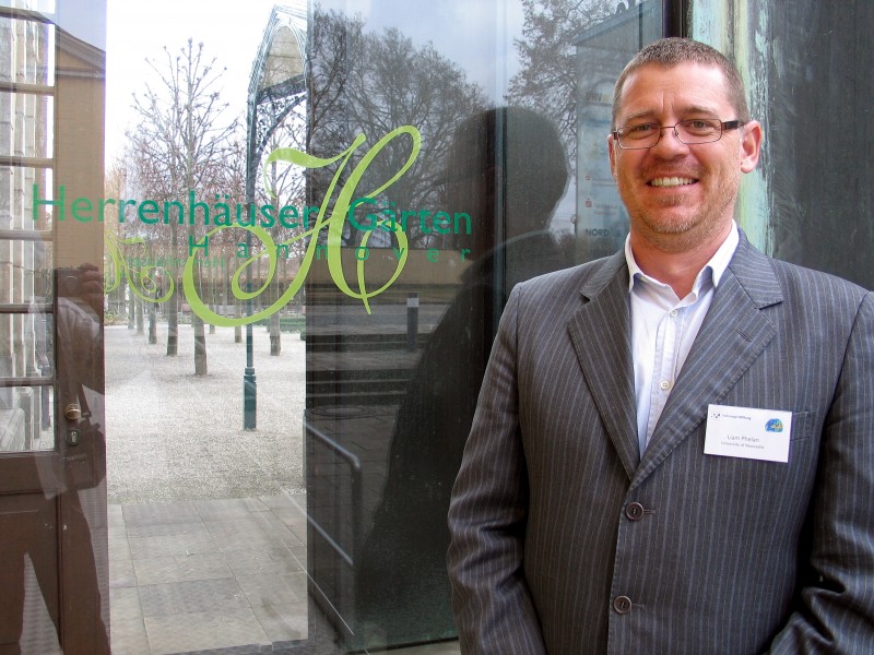 Already Beyond - 40 Years Limits to Growth, 203a, Dr. Liam Phelan, University of Newcastle, Australia, in front of the main entrance of the Gallery building and the Arne-Jacobsen-Foyer