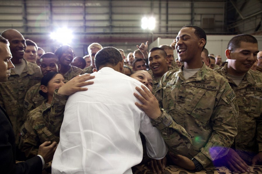 Barack Obama meeting troops at Bagram Airfield 2012