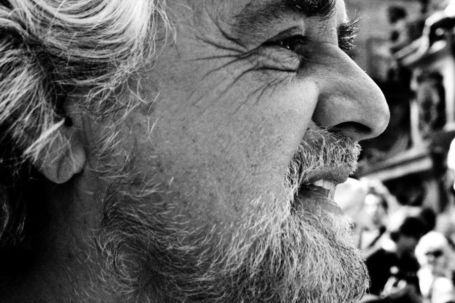 Beppe Grillo in Piazza Maggiore (Bologna) - Italy - 8 May 2011