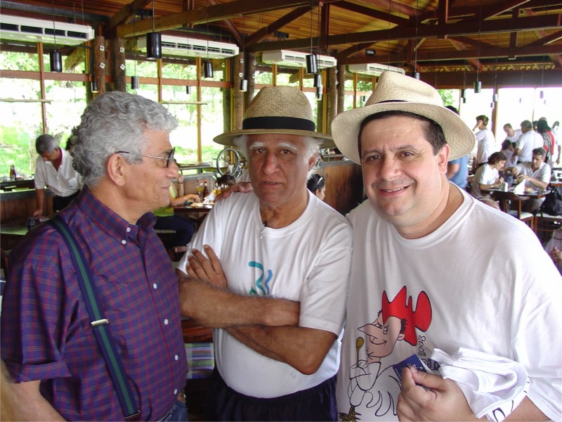 Com Zelio e Ziraldo no Festhumor das Cataratas