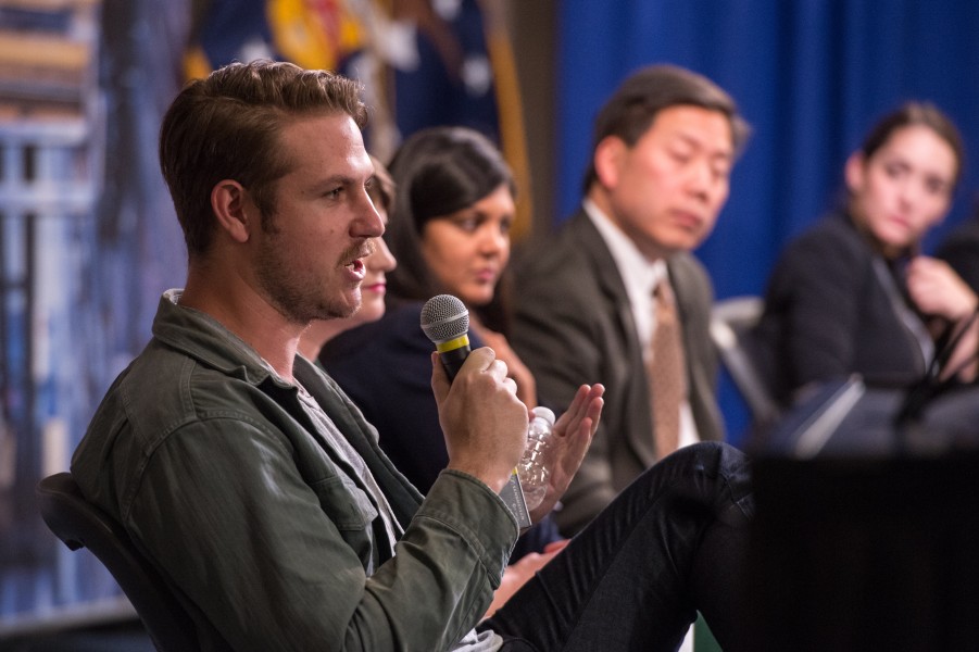 Dan Teran talks on a panel to DOL employees, Dec 2015