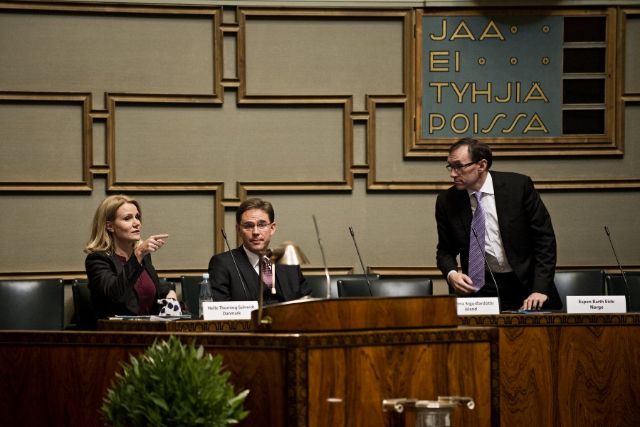Danmarks statsminister Helle Thorning-Schmidt, Finlands statsminister Jyrki Katainen och norska politikern Espen Barth Eide