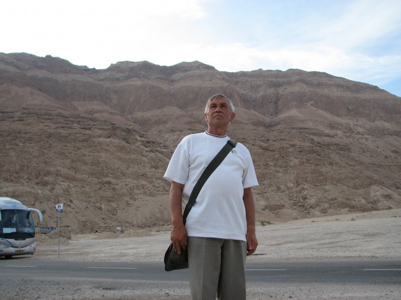 A man on the Dead Sea shore, Israel, 2011