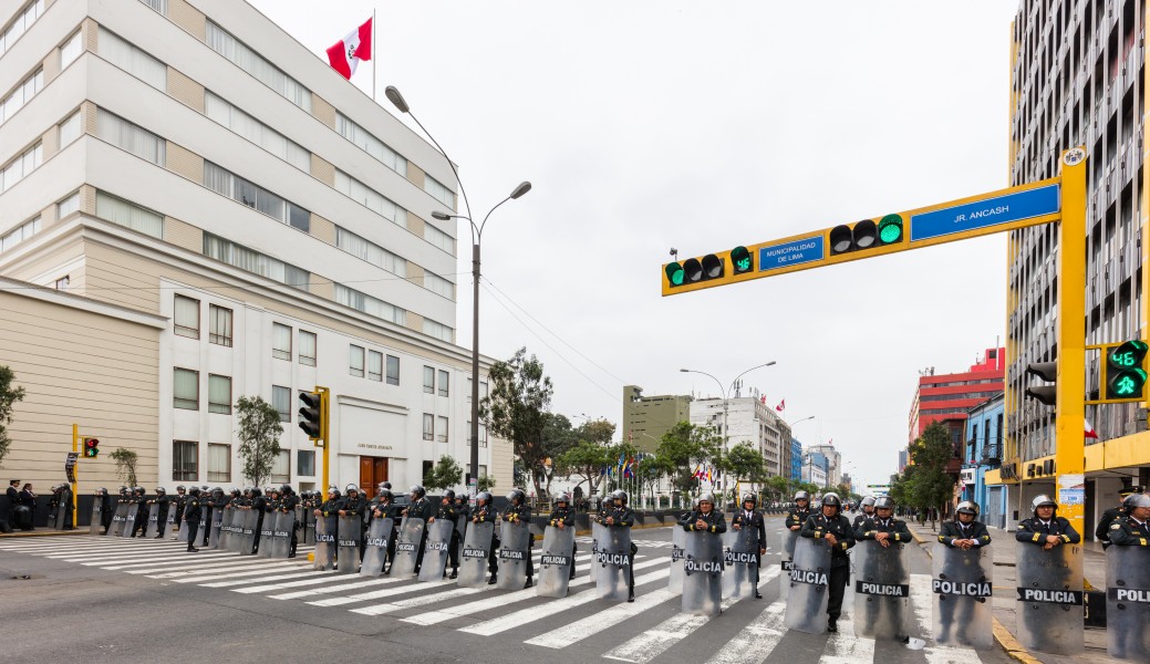 Despliegue policial, calle Jirón Ancash, Lima, Perú, 2015-07-28, DD 81