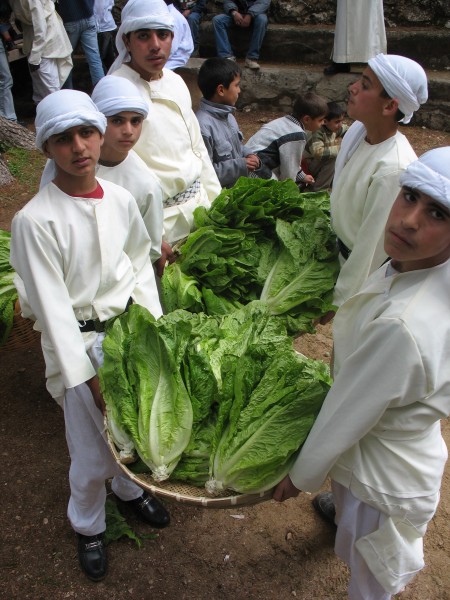 Distributing Lettuce at the 2006 Artas Lettuce Festival