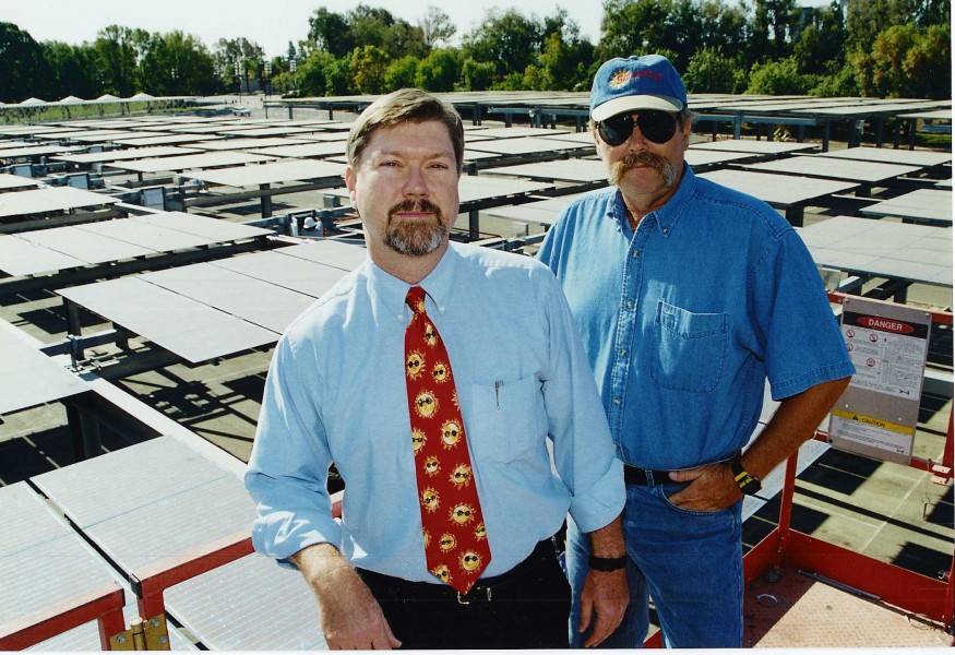 Donald Osborn and Dave Collier at photovoltaic Solarport at CalExpo