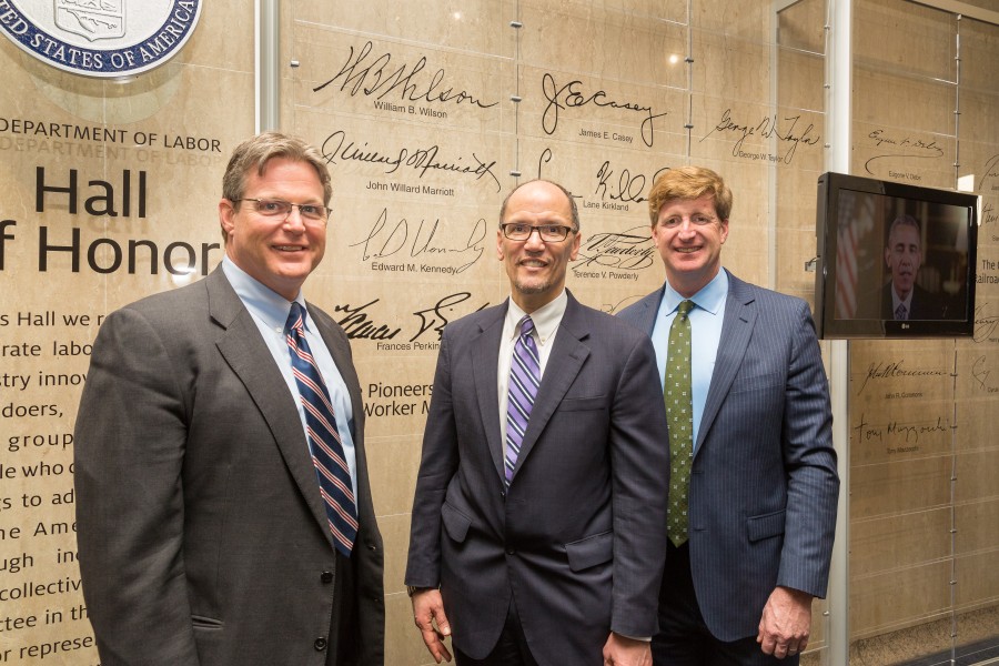 Edward M. Kennedy Jr., Thomas Perez and Patrick Kennedy, 2015