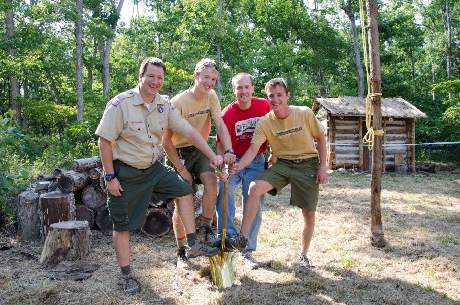 Groundbreaking for the new spigot at the Tappy Jack Shack dedication ceremony