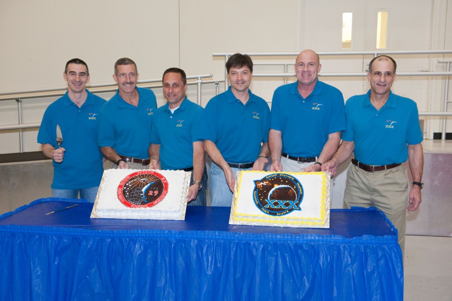 ISS Expedition 29-30 cake-cutting ceremony