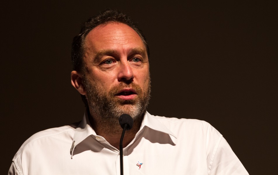 Jimmy Wales during his keynote speech at Wikimania 2013