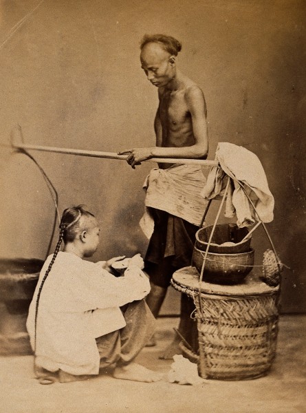 John Edmund Taylor, A Chinese Soup Seller Trading in Singapore (c 1880, Wellcome V0037508)