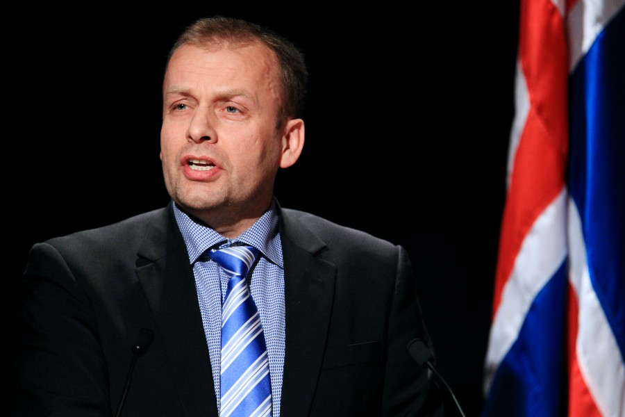 Kaj Leo Johannesen, lagman Faroarna, talar vid Nordiska radets session