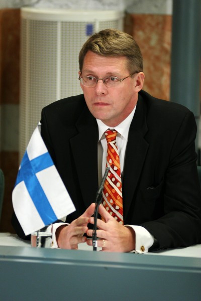 Matti Vanhanen, Finlands statsminister, under presskonferens vid Nordiska radets session i Stockholm