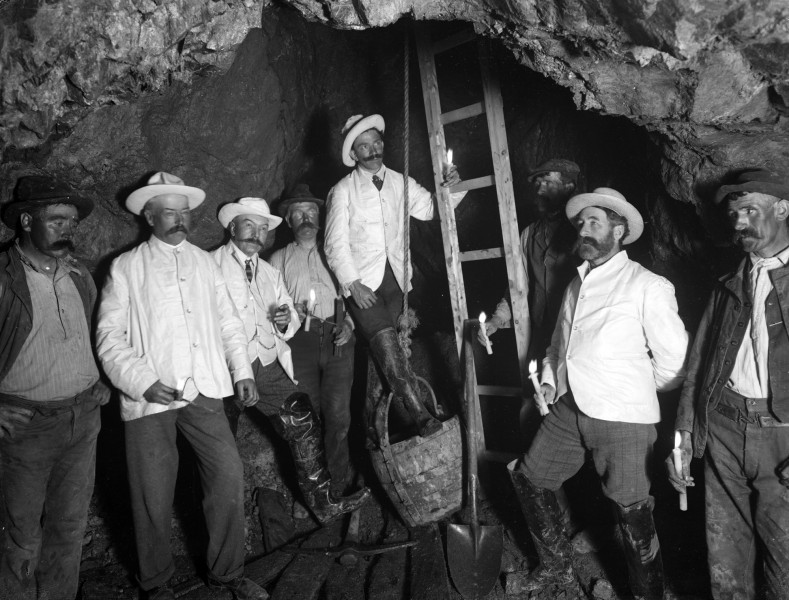 Mr Meardon and men in Bonmahon Mines (5800993592)