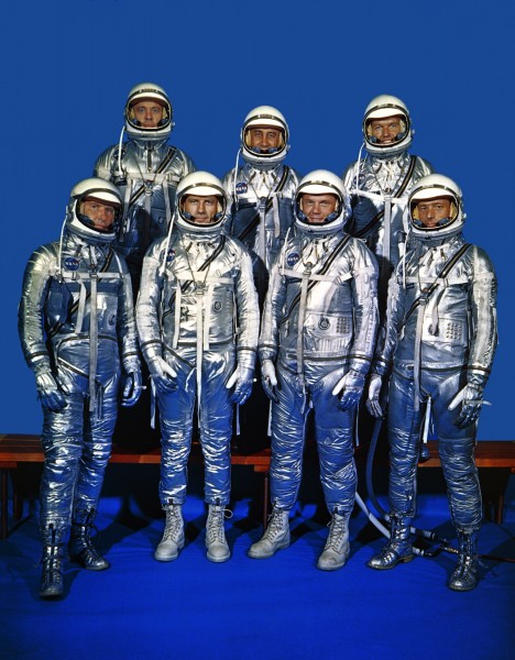 Original 7 Astronauts in Spacesuits - GPN-2000-001293