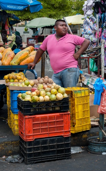 Seller of vegetables and fruits