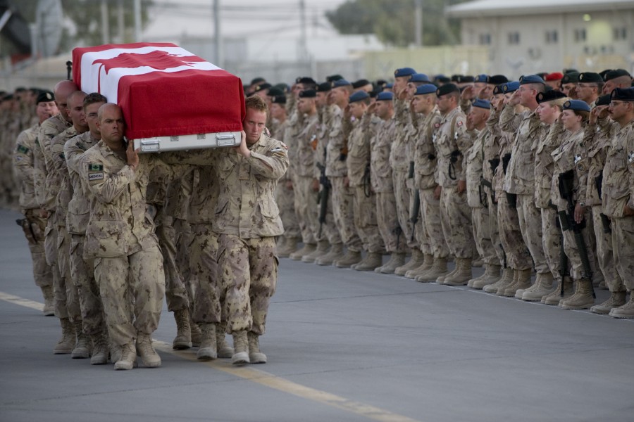 Sundown ceremony at Kandahar Air Field, Afghanistan, July 17, 2009