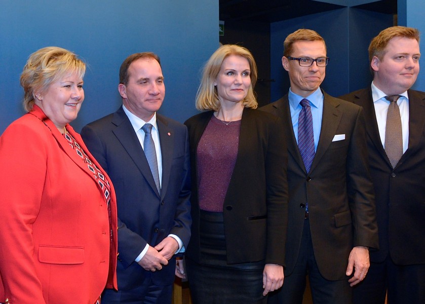 The Prime Ministers of the Nordic Countries in October 2014 (cropped)