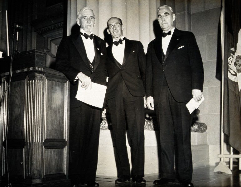 Three scientists at the Washington Congress of Tropical Medi Wellcome V0028082