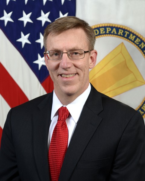 Timothy Goddette, the deputy program executive officer for Soldier poses for his official portrait in the Army portrait studio of the Pentagon in Washington Jan. 15, 2014 140115-A-SS368-006