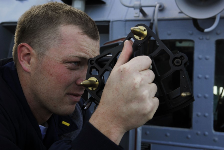 US Navy 091114-N-2610F-113 Ensign Nathan Getty uses a stadi-meter