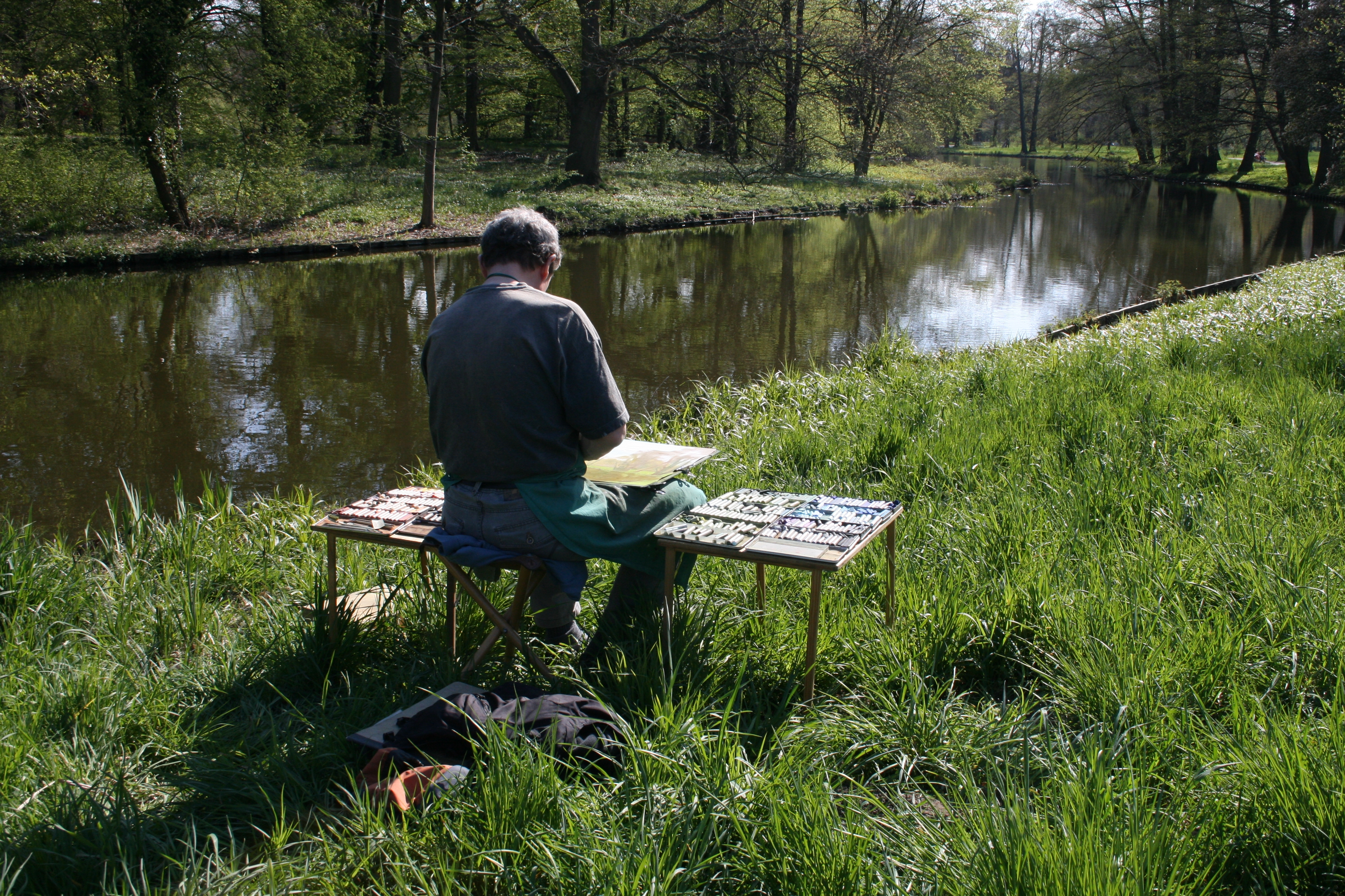 Scenery painter Schlosspark Charlottenburg berlin 20080423