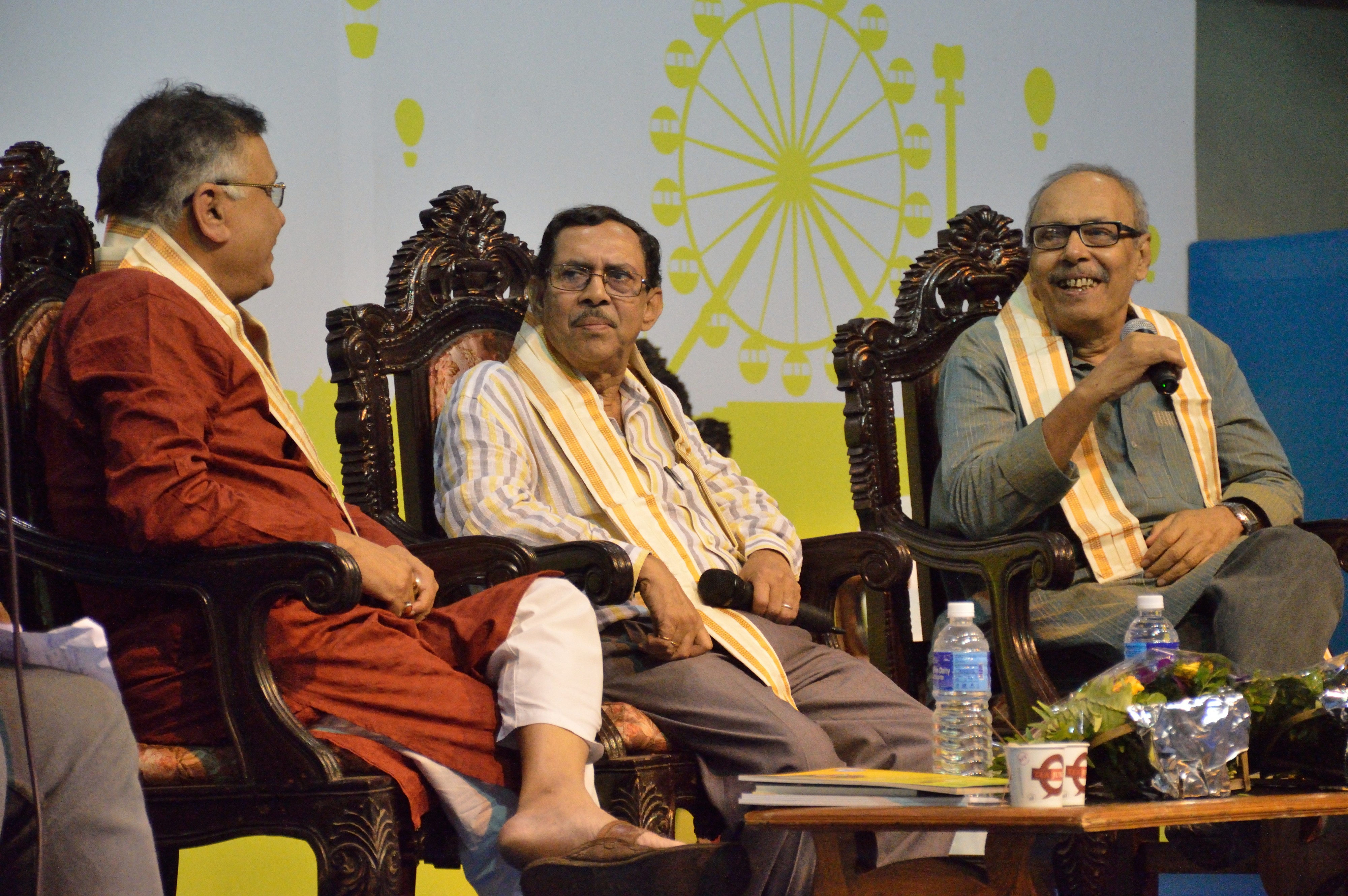 Anup Kumar Motilal - Haripada Bhowmik - Shirshendu Mukhopadhyay - Panel Discussion - Evolution of Bengali Cuisine - Ahare Bangla - Bengal Food Festival 2015 - Kolkata 2015-11-01 6874