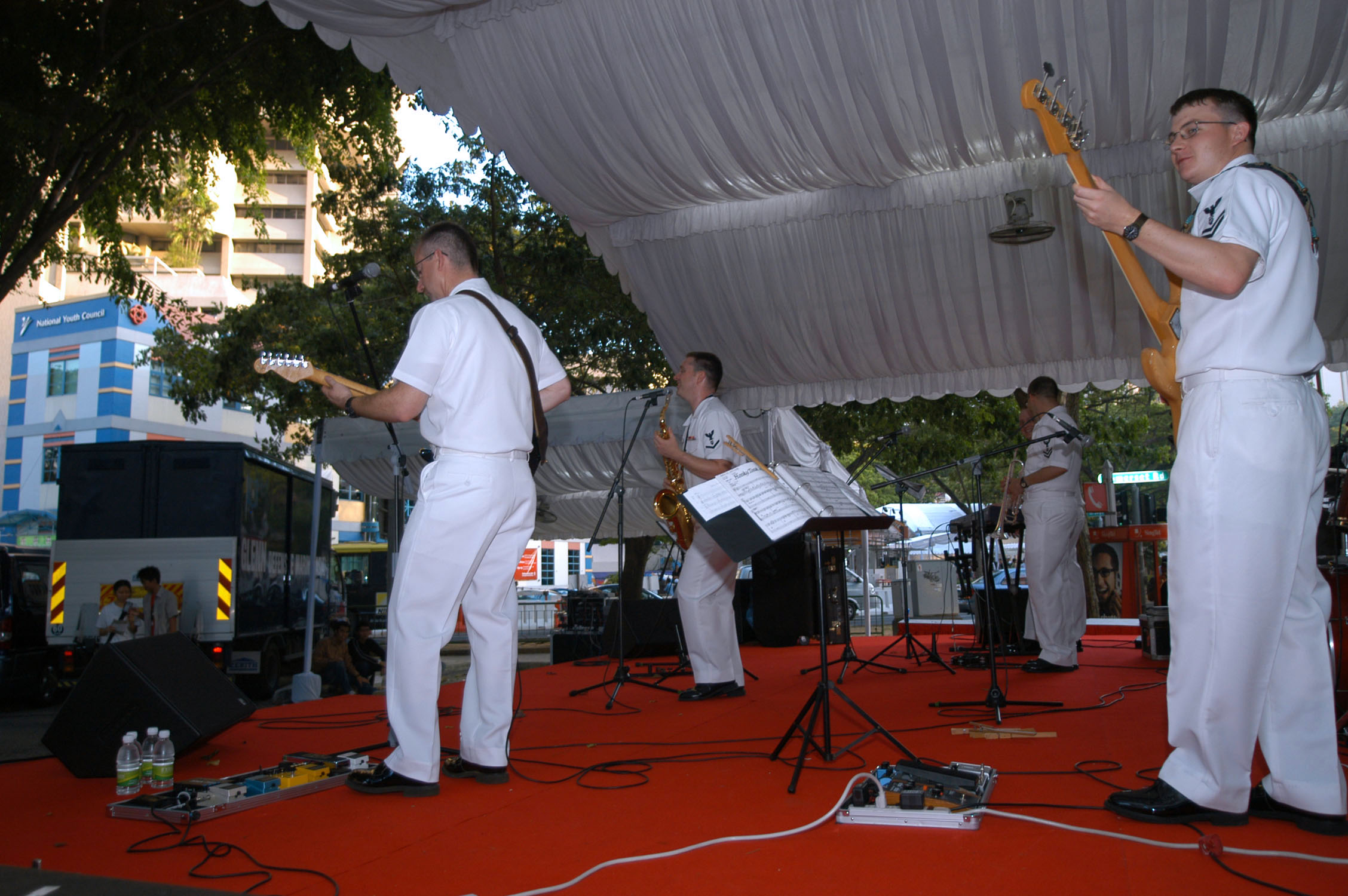 US Navy 050603-N-0493B-002 The Seventh Fleet Band performs at the Singapore Street Festival