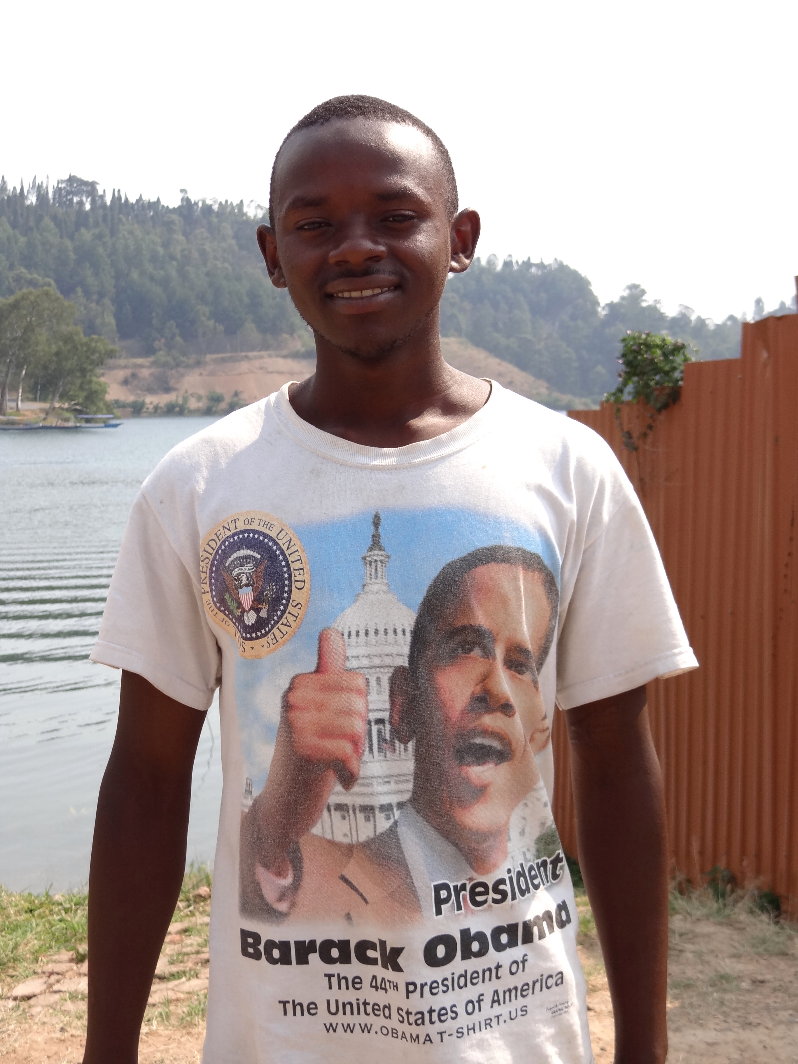 Young Man with Barack Obama T-Shirt - Karongi-Kibuye - Western Rwanda