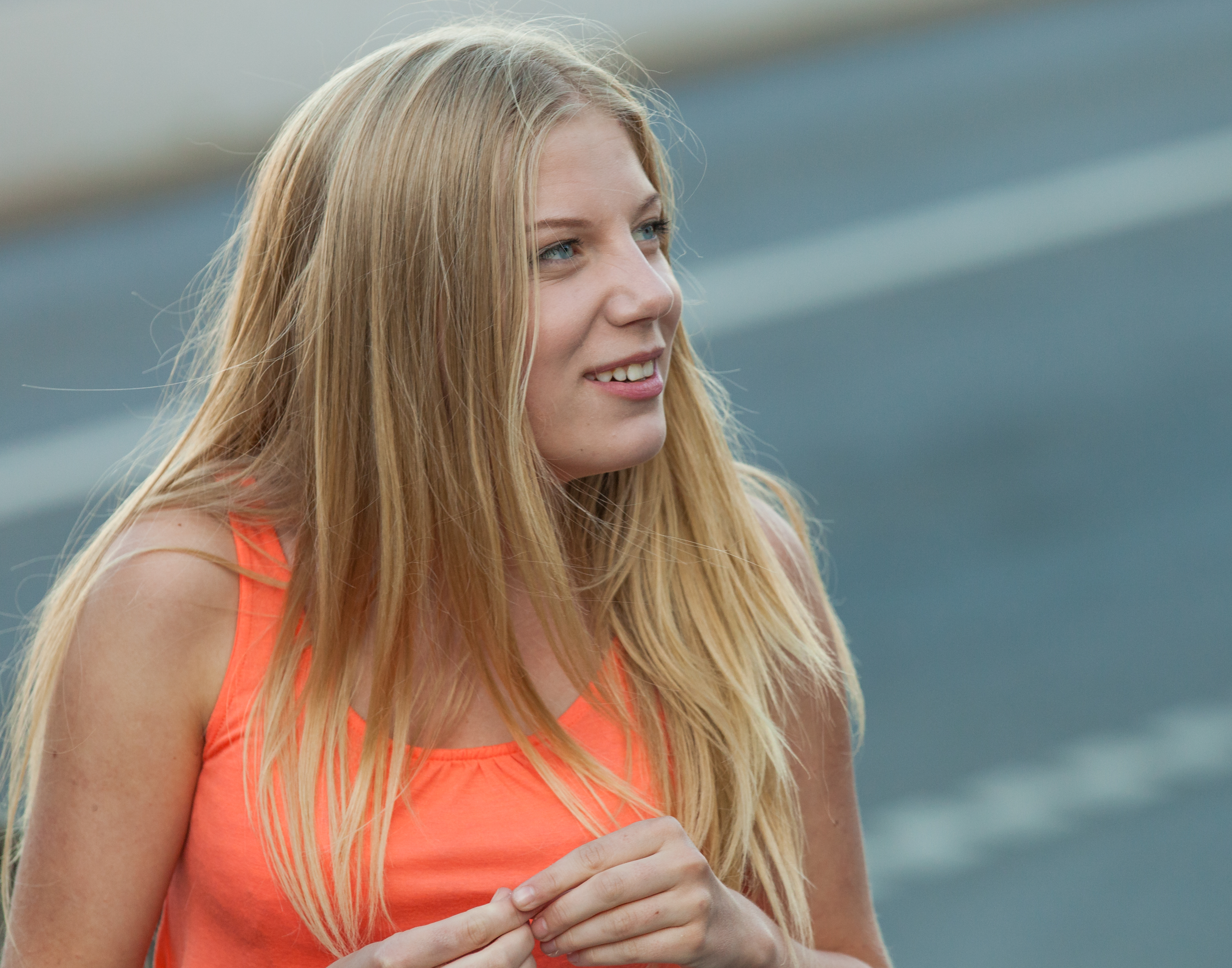 a cute blond girl photographed in Stockholm, Sweden in June 2014, picture 7/26