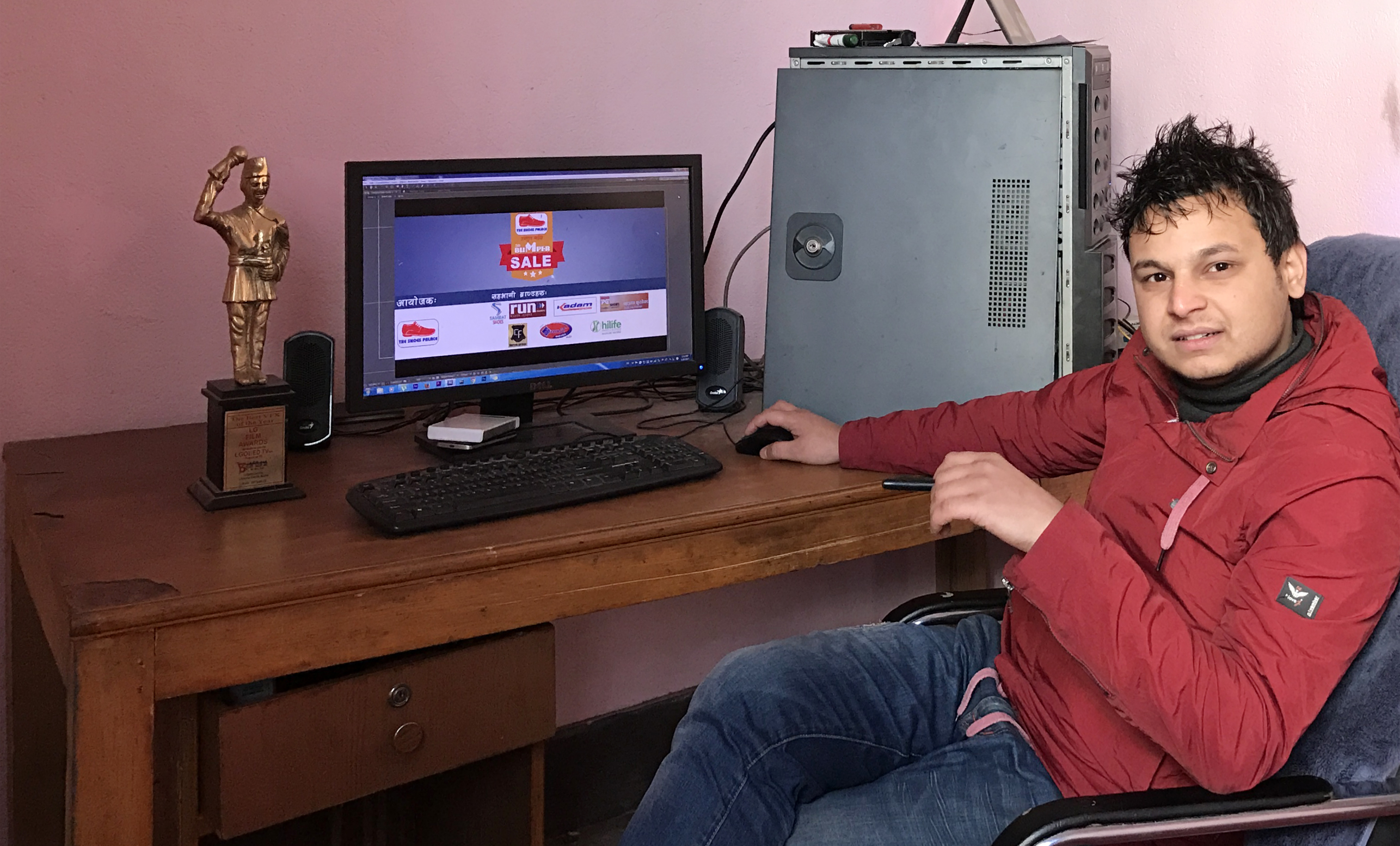 Akki Sharma while working