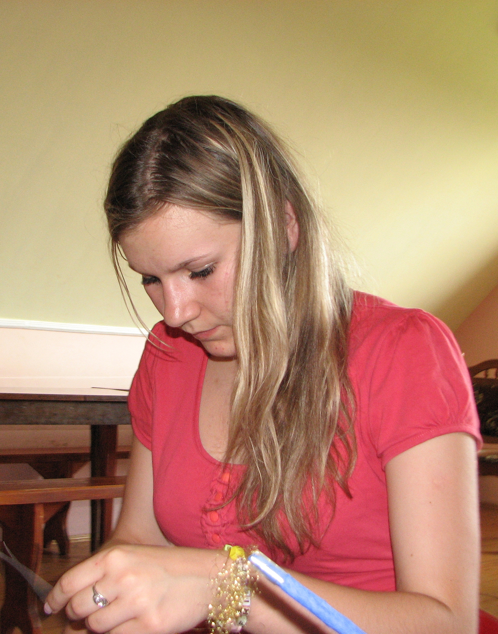 A beautiful blond Catholic girl