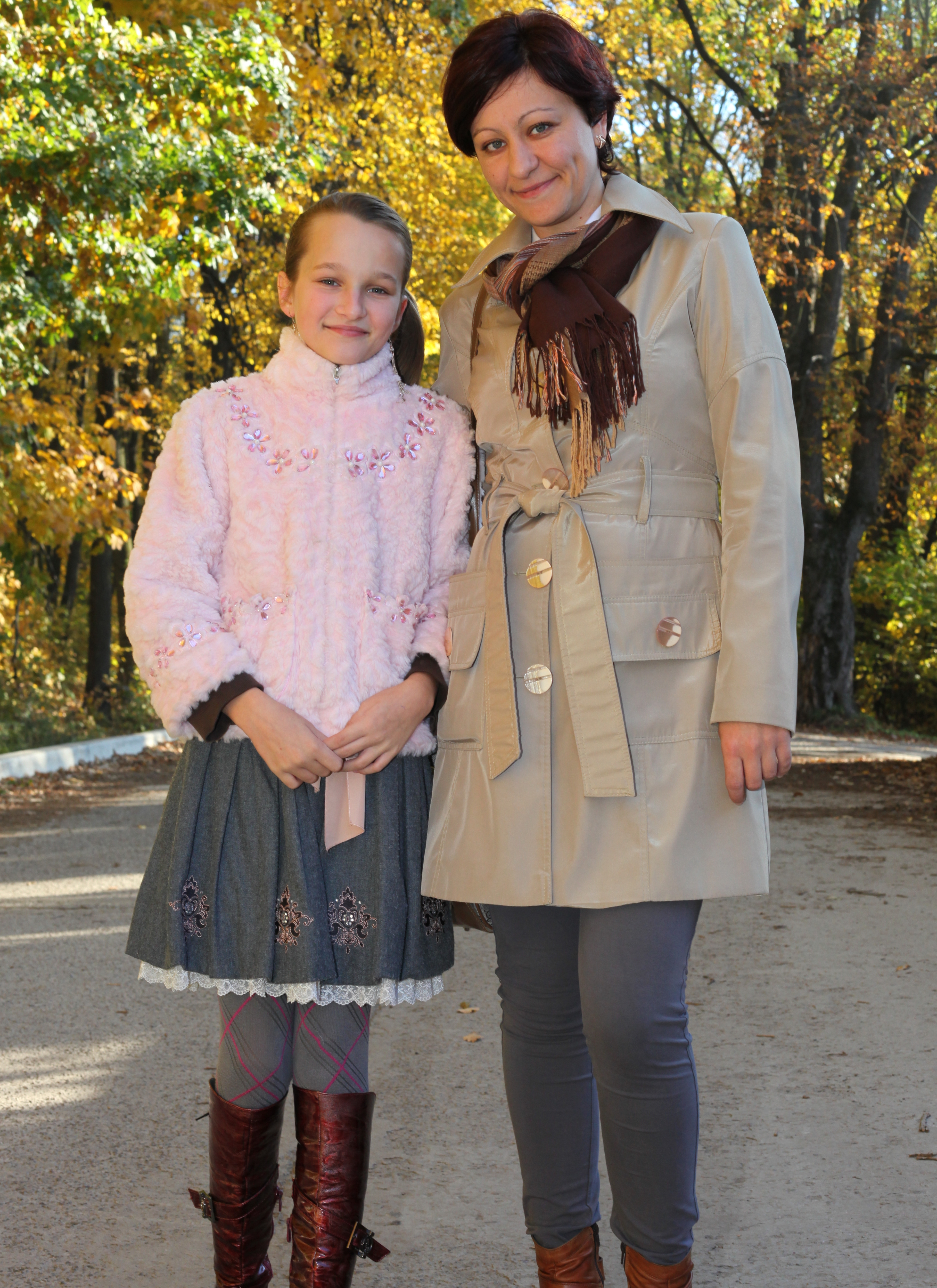 an exceptionally beautiful charming Catholic girl with her mother, picture 36