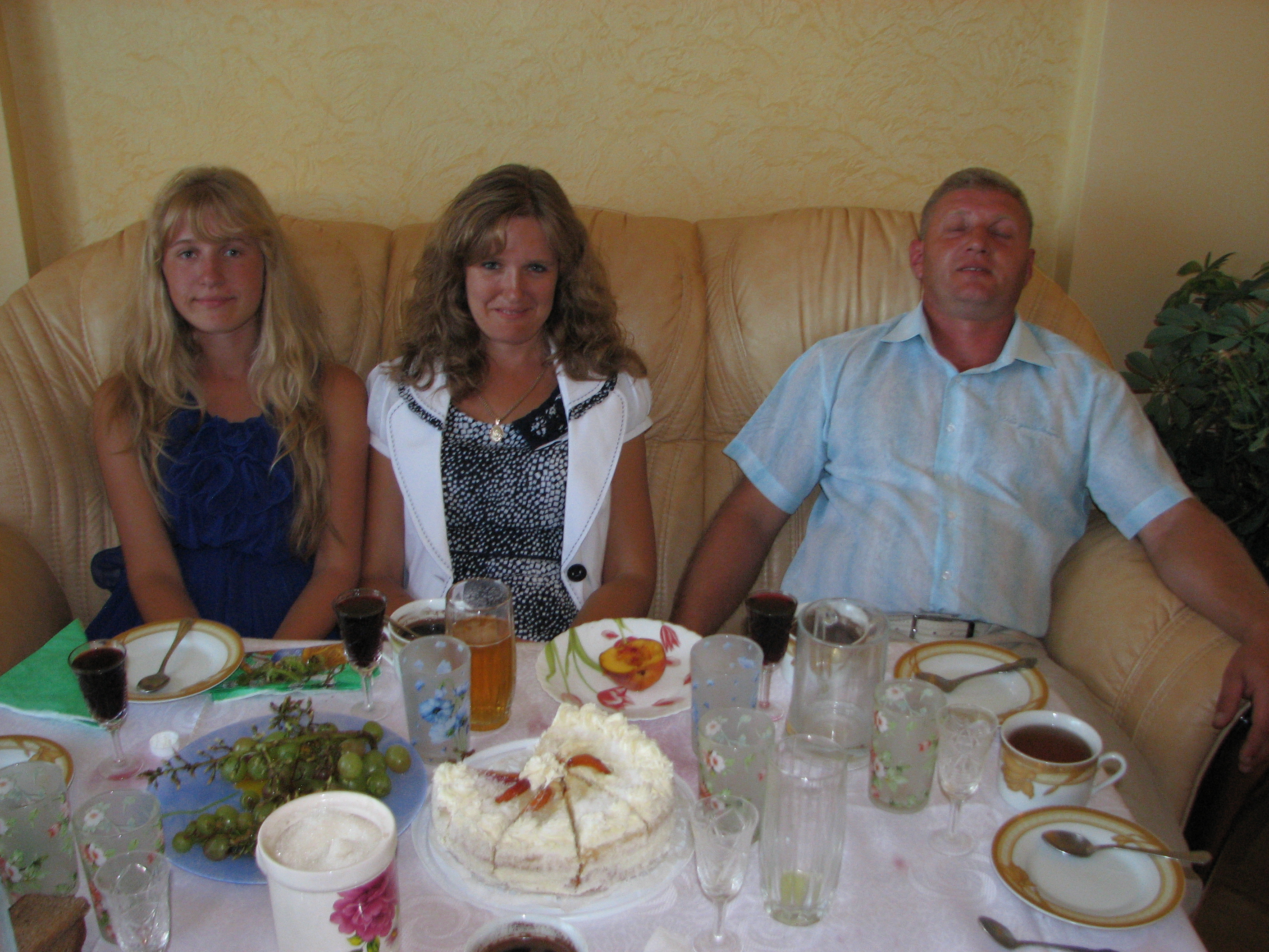Daughter, mother and father - visiting their friends in their apartment in Lviv, Ukraine, Europe, summer 2011, picture 4