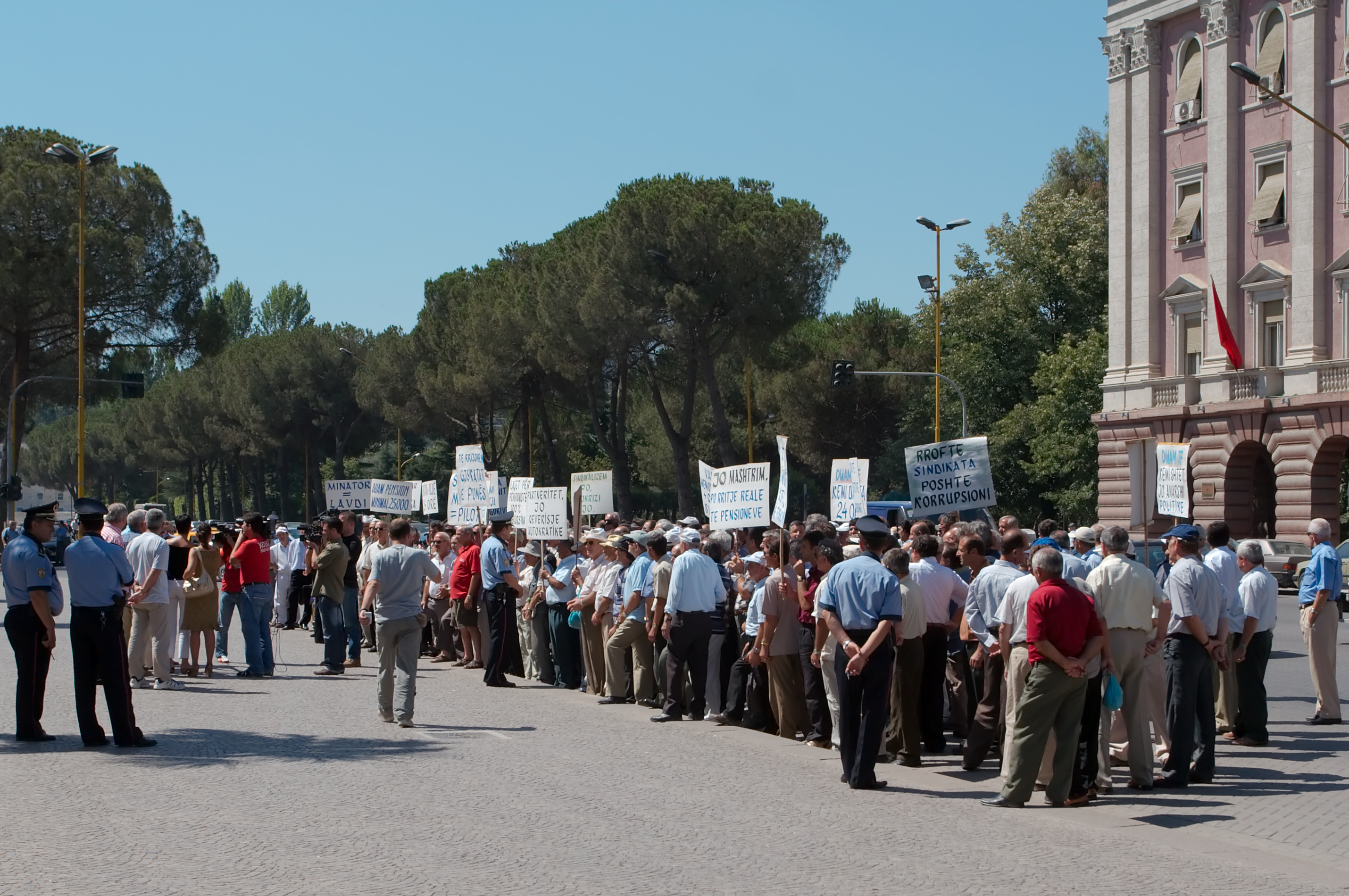 Miners protest Tirana img 1252