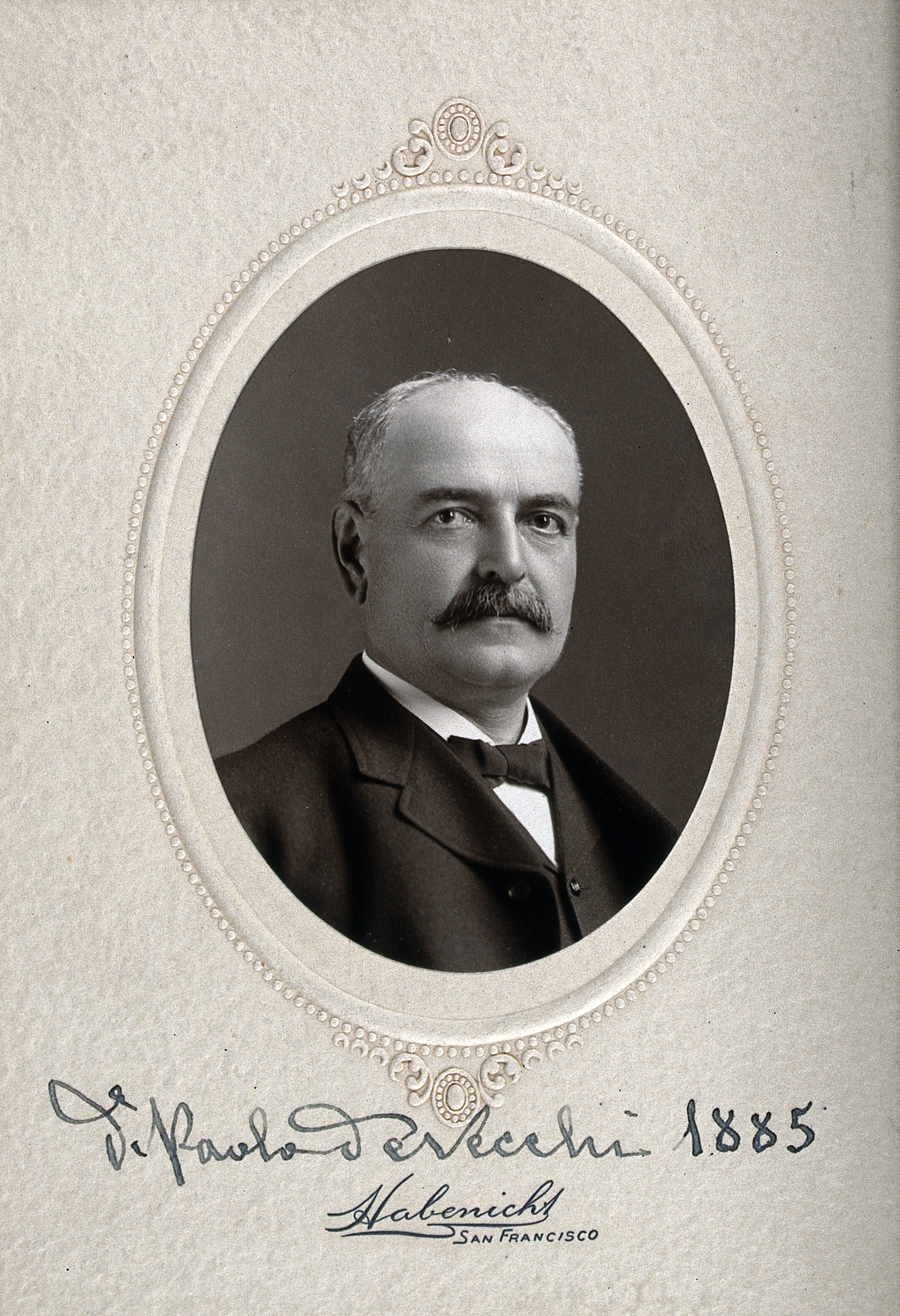 Paolo de Vecchi. Photograph by Habenichz (?), 1885. Wellcome V0027288