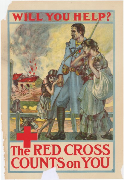 4 Sammlung Eybl USA. Anonym. Will you help The RED CROSS COUNTS on YOU 1917. 101 x 71 cm. (Slg.Nr. 356)