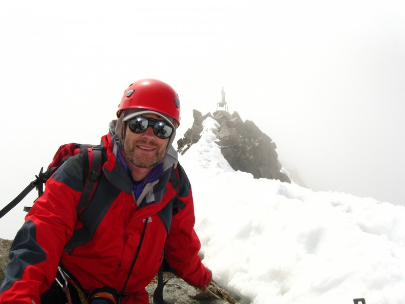 Alpinist on Mont Dolent