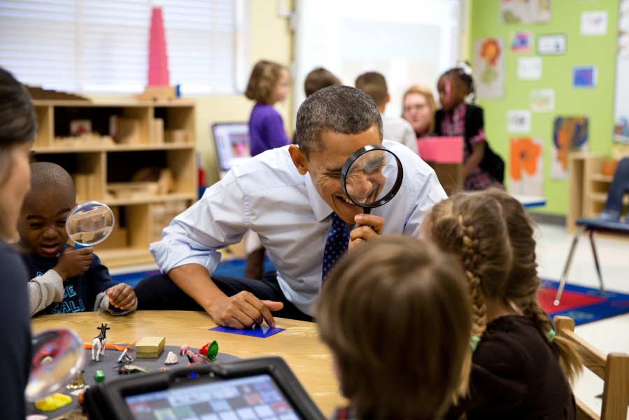 Barack Obama through a magnifying glass