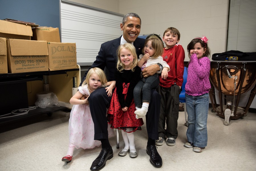 Barack Obama with relatives of Emilie Parker