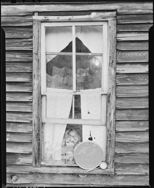 Bobbie Jean Sergent looking out the kitchen window. P V & K Coal Company, Clover Gap Mine, Lejunior, Harlan County... - NARA - 541370
